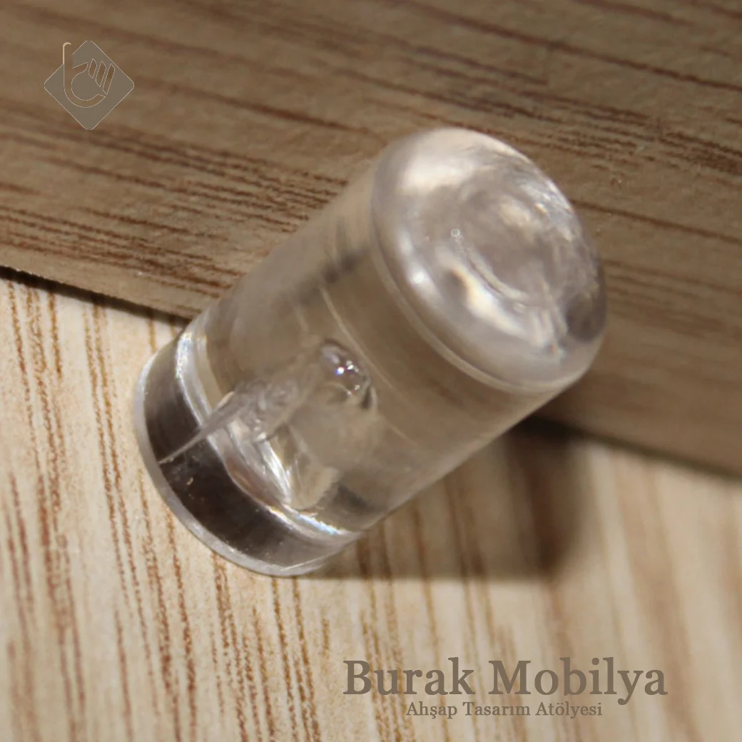 Metali Yuvarlak Raf Pimi Şeffaf 5mm